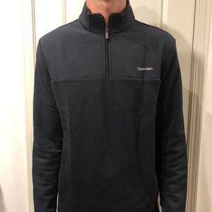 NEW with TAGS!! Calvin Klein Men's Large Black 1/4 zip up Pullover